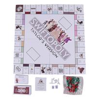 Stalo žaidimo linksmybės Partijos žaidimas Gerbėjams Interaktyvus stalo žaidimas Šeimos žaidimai SWIFTOPOLY žaidimui Taylor Swiftie Monopoly stalo žaidimui Vaikui balta