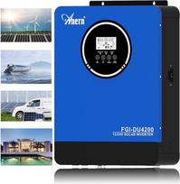 "Anern" 2KW 4KW saulės hibridinis keitiklis DC 12V/24V į AC220V/230V, grynos sinusoidės bangos keitiklis su 100A MPPT saulės įkrovikliu, PV 55V-500VDC, BMS ryšio jungtis