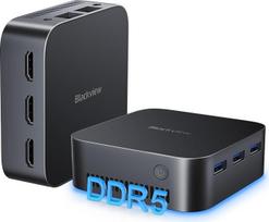 "Blackview MP80" mini kompiuteris 16GB LPDDR5 RAM 512GB M.2 SSD, "Intel 12 Gen Alder Lake N95" (iki 3,4 GHz) mini kompiuteris, 4K UHD stalinis kompiuteris, trys HDMI, "Gigabit Ethernet", "5G WiFi", BT, skirtas verslui / namų kinui