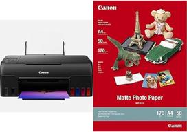 "Canon" daugiafunkcinis spausdintuvas PIXMA G650 MegaTank Spausdintuvas rašalinis spausdintuvas juodas ir fotopopierius MP-101 Matinis baltas - (DIN A4, 50 lapų), skirtas rašaliniams spausdintuvams - PIXMA spausdintuvas (170 g/m²), 242ZF37