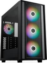 "Cooler Master MasterBox 600" - "E-ATX" korpuso su oro srautu galinis prijungimas prie MB ir 420 mm aušintuvo, 3 x 140 mm ir 1 x 120 mm ARGB PWM ventiliatorius iš anksto sumontuoti, grūdinto stiklo sienelė, USB 3.2 Gen 2x2 Type-C