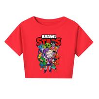 4094 Mergaitės Brawl Stars Spausdininiai Trumparankoviai Trumpi Marškinėliai 110cm tamsiai mėlyna spalva