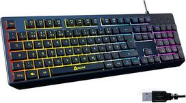 "KLIM Chroma" klaviatūra žaidėjams su USB kabeliu - aukštos kokybės - spalvotas apšvietimas (juoda) RGB PC "Windows", "Mac", PS4