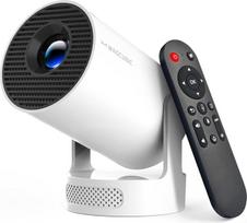 "Magcubic" mini projektorius, 4K FHD 1080P palaiko išmanųjį projektorių, automobilinis keystone korekcijos mažasis vaizdo projektorius, namų kino nešiojamasis projektorius su "WiFi 6 BT5.4", 180° pasukimo kampu, 5 W garso kolonėlė