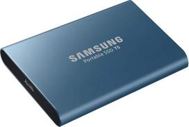 "Samsung" nešiojamasis SSD T5, USB 3.1, iki 540MB/s, "Ocean Blue", 500GB