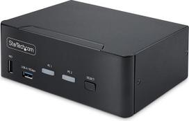 "StarTech. com" 2 prievadų dviejų monitorių "DisplayPort" KVM jungiklis, DP 1.4, 8K 60Hz / 4K 144Hz, 2x USB 3.2 10Gbps prievadai, KVM jungiklis