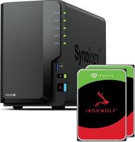 "Synology DS225+" 24TB (Seagate Ironwolf 2x12TB) 2 lizdų "Plus" serijos įrenginys - "Intel Celeron J4125" keturių branduolių, 2GB neECC DDR4 SODIMM 1x2,5GbE ir 1x1GbE RJ-45 LAN prievadas