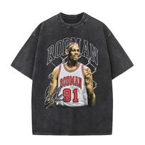 2026 Dennis Rodman Vintažiniai skalbti marškinėliai Vyriški Moteriški Šaunūs Hip Hop Gotikiniai Oversized Marškinėliai Apvalia Kaklo Apykakle Aukštos Kokybės Madingi Marškinėliai Streetwear L smėlis