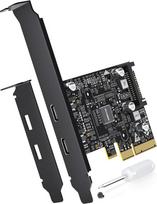 10Gb/s PCIE USB C 3.2 Gen 2 kortelė, 2 prievadų PCle į USB C išplėtimo kortelė, PCI Expree 3.0 x4 adapteris staliniam kompiuteriui, SSD korpusui, darbo vietoms, failų atsarginei kopijai, tik duomenims