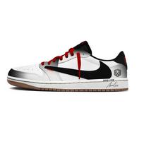Travis Scott x Jordan Air Jordan 1 Fortune Juodas Logotipas 7.0 Žemi Neslystantys Žemi Senoviniai Krepšinio Batai Moteriški DZ4137-700(Komanda1897-) 42