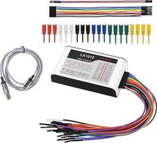 16 kanalų USB loginis analizatorius su 100 MHz mėginių ėmimo dažniu, nuo -50 V iki +50 V įėjimo įtampos diapazonu, suderinamas su TTL ir CMOS standartais, pridedamas 20P kabelis, 9P kabelis ir