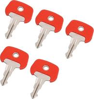 702 Power Start Schlüssel Ersatz für Gabelstapler und hydraulische LKW-Zündung (5er-Pack, Kunststoff-Metall-Konstruktion, rot/silber)