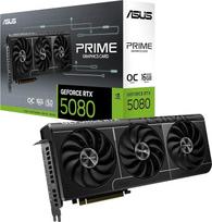 ASUS "Prime GeForce RTX 5080 OC Edition" 16GB GDDR7 žaidimų vaizdo plokštė (Nvidia GeForce RTX5080, SFF-Ready, dvigubas BIOS jungiklis, PCIe 5.0, 1x HDMI 2.1b, 3x DisplayPort 2.1a, PRIME-RTX5080-O16G)