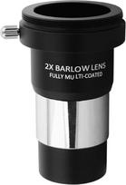 Barlow objektyvas 2X, 3,2 cm (1,25 colio) metalinis daugiasluoksnis Barlow objektyvas su M42 sriegio fotoaparato prijungimo sąsaja teleskopo okuliarui
