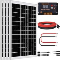 DCHOUSE Saulės kolektorius 480 W 12 V monokristalinis saulės kolektorius, idealiai tinkantis nameliams ant ratų, sodo nameliams, valtims, didelio efektyvumo fotovoltiniai mono saulės elementai (4 vnt., 120 W)