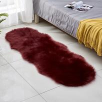 Irregular Sheep-Shaped Wool Rug – Long Pile Bedside Mat for Living Room, Bay Window, or Sofa Front 60*90 cm Split B kupranugaris