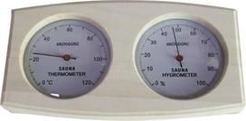 Holz Sauna Thermometer und Hygrometer für Combo 2 in 1 Analog Temperatur Luftfeuchtigkeitsmesser für Dampfbad Bad Haus Wandhalterung Batterie Echtzeit Überwachung Zuhause