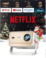 Išmanusis projektorius N6 Pro: Suderinamas su "Netflix" ir automatiniu fokusavimu su 4K palaikymu ir 1080P Full HD, "WiFi 6", automatinis geometrijos korekcija. Kompaktiškas namų kino teatro, lauko ir "Android" / "iPhone" projektorius