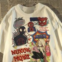 Fashion Women And Men T-shirt Cartoon Spider-Man Print Short Sleeve T Shirt Female Casual O-Neck Clothes Top Unisex Y2k Tee 4XL