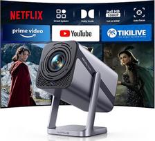 Mini projektorius 4K 600ANSI išmanusis projektorius 4K Full HD 1080P automatinis fokusavimas automobilinis vertikaliojo lizdinio iškraipymo korekcijos projektorius 360° pasukamas "WiFi6" 2 krypčių "Bluetooth" trumpo atstumo projektorius namams lauke