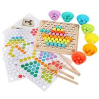 Montessori mediniai žaislai vaikams Rankų ir smegenų lavinimas Sagtukų karoliukų dėlionė Matematikos žaidimas Kūdikių ankstyvojo ugdymo žaislai vaikams