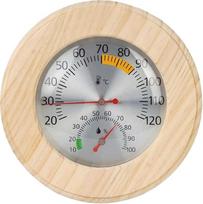 Sauna-Thermometer und Hygrometer, Holz, Wandmontage, mechanisch, Temperatur- und Luftfeuchtigkeitsmesser, Dampfbad und Spa, Batterie-A)
