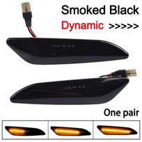 LED dinaminis blykstės šoninis žymeklis posūkio signalo žibintų lempų priedai, skirti Alfa Romeo 147 156 Fiat Egea Tipo Lancia Delta Ypsilon 3 Dynamic Smoked Black