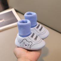 Naujagimių Kūdikių Mažylių Vaikų Neslystančios Kojinės Vidaus Grindims Kalėdoms Neslystančios Šiltos Vaikščiojimui 9-12Months(Plus velvet) mėlyna