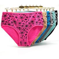 Moteriški apatiniai moteriški didesnio dydžio kelnaitės spausdintos medvilninės kelnaitės Seksualios apatinės kelnaitės Patogios kvėpuojančios Knicke 6 vnt / part. 2XL