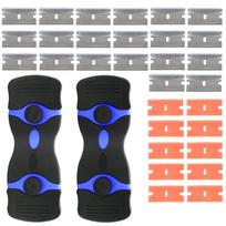Razor Blade Scraper, 2 Pack Double Edged Razor Scraper Remover Tool with 30 Pcs Blades, Plastic mėlyna