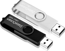 USB atmintinė 64GB USB 2.0 didelės spartos atmintinė 64GB juoda sidabrinė 2 vnt.