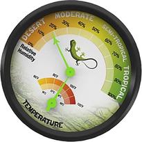 VALICLUD Wiederverwendbares Reptilienbox Thermometer und Hygrometer aus Abs und Aluminium für Genaue Temperatur und Luftfeuchtigkeitsmessung im Terrarium Einer Bartagame