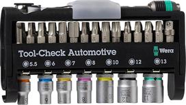 Wera Tool-Check, Automotive 1, Bitai, metrinis, 38 dalių, 19,81 x 6,1 x 3,1 cm, 05200995001