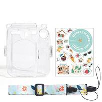 „Fujifilm Instax Mini 12“ skaidraus fotoaparato dėklo apsauginis nešiojimo krepšio dangtelis su peties diržo laikymo krepšiu žalia