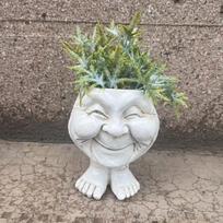 Muggly's The Face Statue Planter Funny Flower Pot Sculpture Funny Expression Plant Pots Planters Succulent Pot Home Ornaments white