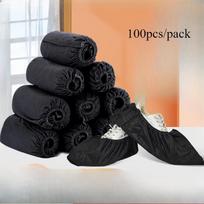 100 vnt. Juodi vienkartiniai batų uždangalai namams, biurui ir ligoninei - Aukštos kokybės ir ekonomiški 100pcs/pack juoda