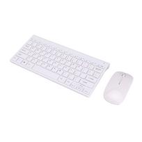 Belaidės klaviatūros ir pelės rinkiniai 10 metrų perdavimas Išmanus miegas Ergonomiškas dizainas 2.4G USB balta