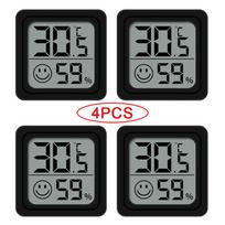 4 vnt. Skaitmeninis termometras higrometras patalpų mini temperatūros LCD elektroninis monitorius higrometras lauko kambarys kūdikis