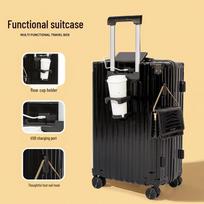 LianSheng 20-inch Carry-On Luggage with Cup Holder