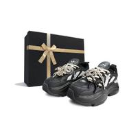 Adidas Originals OZGAIA Žvaigždės Plunksnos Burbuliukai Neslystantys Dilimui Atsparūs Žemi Laisvalaikio Batai Moteriški Juodi Sidabriniai IG6045(Komanda629-) 36