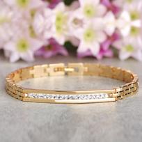 Nauja vario krištolo apyrankė moterims Rose Gold Spalva Link Pulseiras Moteriška nerūdijančio plieno rankinė grandinėlė auksas