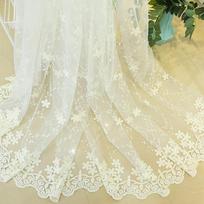 Išsiuvinėtos nėrinių užuolaidos Svetainė miegamasis Elegantiškas organza gėlėtas subtilus baltas marlės namų langų dekoras,1vnt W150xH265cm Hook
