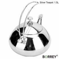 BORREY1,5L sidabro aukso arbatinukai nerūdijančio plieno virdulys viešbučio arbatos puodas su filtru Restoranas dujinė viryklė indukcinė viryklė arbatos virdulys 1.5L Silver