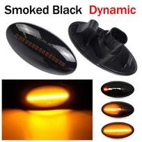 2 vnt. LED dinaminis šoninis žymeklis posūkio signalo šviesos nuoseklus mirksėjimo šviesos gintaro spalvos indikatorius, skirtas Suzuki Swift Jimmy Vitara SX4 Alto Dynamic Smoked Black