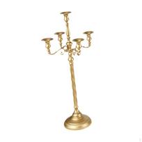 Žvakidė 5 šakų metalinė žvakidė žvakidė stalo puošmena šventinei vakarėlio dekoracijai Golden 23x63cm