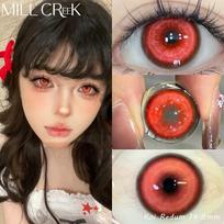 „Mill Creek Cosplay“ kontaktiniai lęšiai su „Anime Eyes“ imituojančiais pusiau dengiančius kontaktinius lęšius, 14,5 mm, šešių mėnesių naudojimas 0 raudona