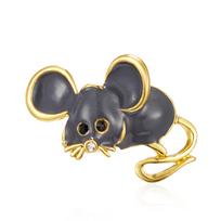 Rinhoo Rats Enamel Pins Creative Mouse Brooch Animal Mice Badge Bag Shirt Lapel Pin Buckle Simple Party Jewelry Gift for Friends gray