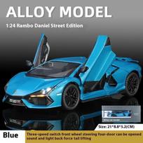1/24 Scale Lambo Aventador Alloy Car Model with Authentic Sound Effects - Perfect Gift for Kids & Car Enthusiasts mėlyna