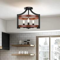 Pusiau įleidžiamas lubinis šviestuvas Retro juodas siurbiamasis pakabinamas dvipusės paskirties šviestuvas restoranui, virtuvei, prieškambariui chandelier gray