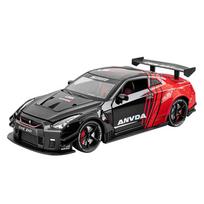 1/24 Nissan GTR R35 Dažytas Superautomobilis Lydinio Automobilio Modelis Su Garsu ir Šviesa Vaikams Žaislas Kolekcionuojami Daiktai Gimtadienio Dovana juoda